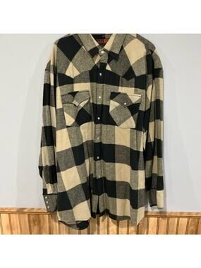 Canyon Guide Plaid Black and Tan Men's Flannel Shirt